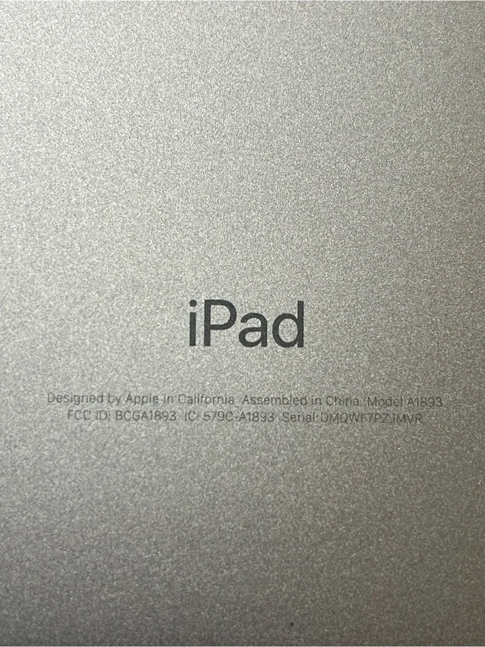Apple iPad A1893 Model MR7F2LL/A 6th Generation WiFi.